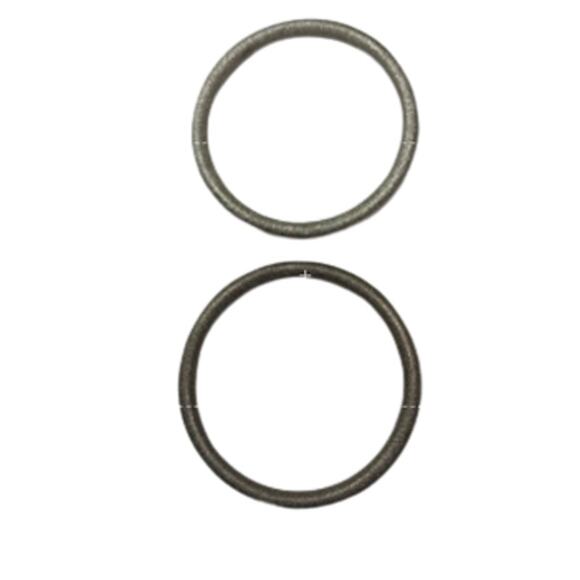 Lia Sophia Metal Sparkle Bracelet Bangle Set Kiam Gunmetal and Silver Color - Picture 1 of 3